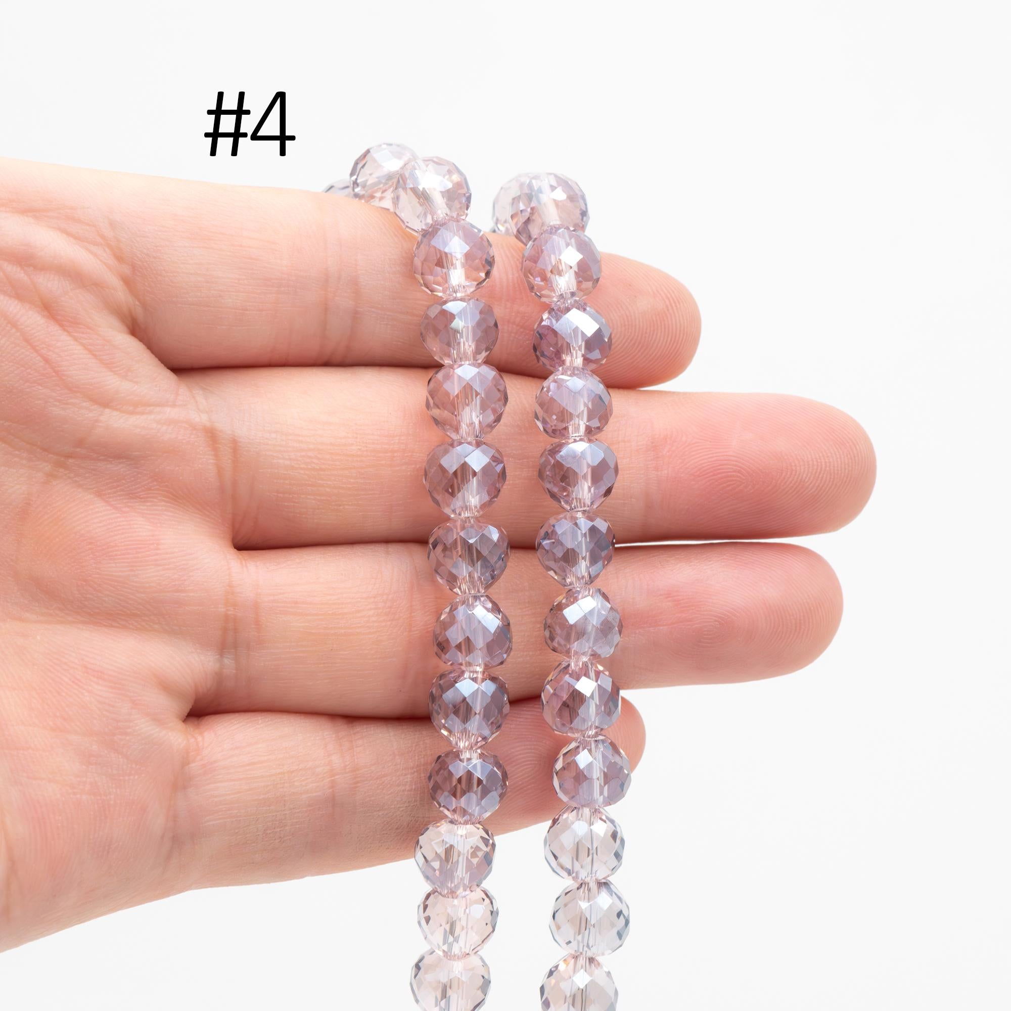 75pcs Crystal Faceted Teardrop Beads 8x7.5mm, Sparkly Glass Pear Beads, (TS-97)